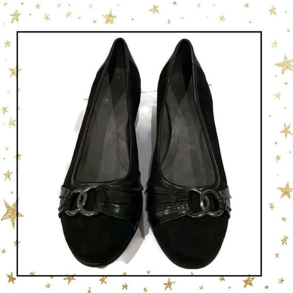 Aerosoles Women’s Black Suede Slip-On Heels 10 - Picture 4 of 6